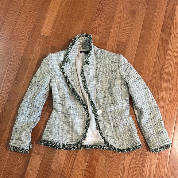 Anne Klein Women’s Black White and Green Jacket Size 4 - Picture 1 of 4